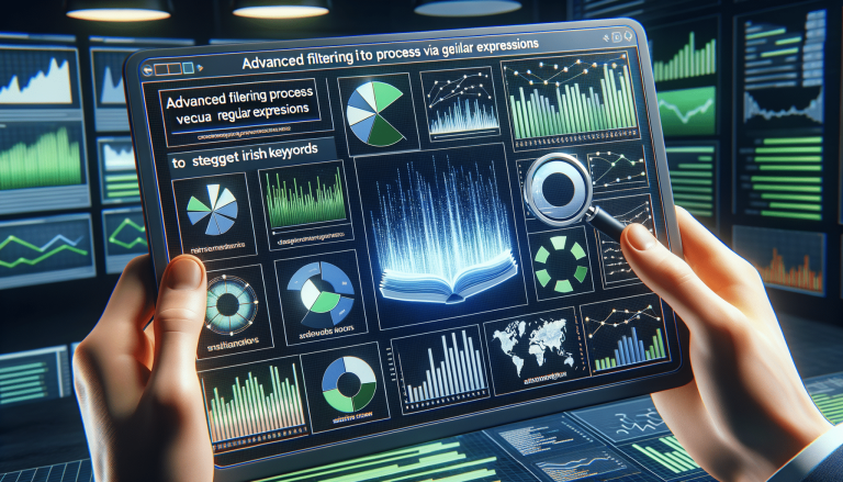 Hands holding a tablet displaying advanced data analysis visualisations.