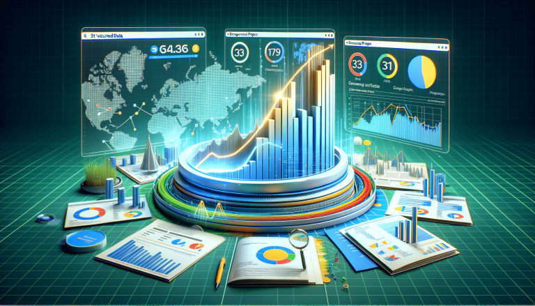 Digital business intelligence showing global data, charts, and reports.