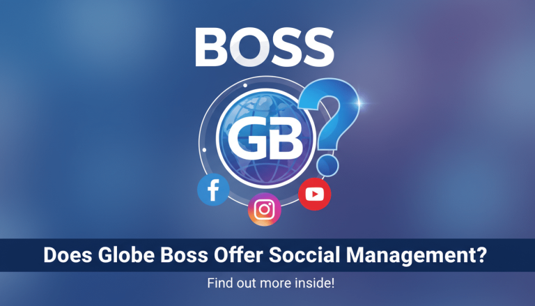 Globe Boss social management query with social media icons.