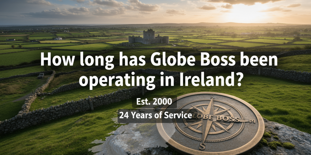 Globe Boss: 24 years operating in Ireland, scenic castle view.