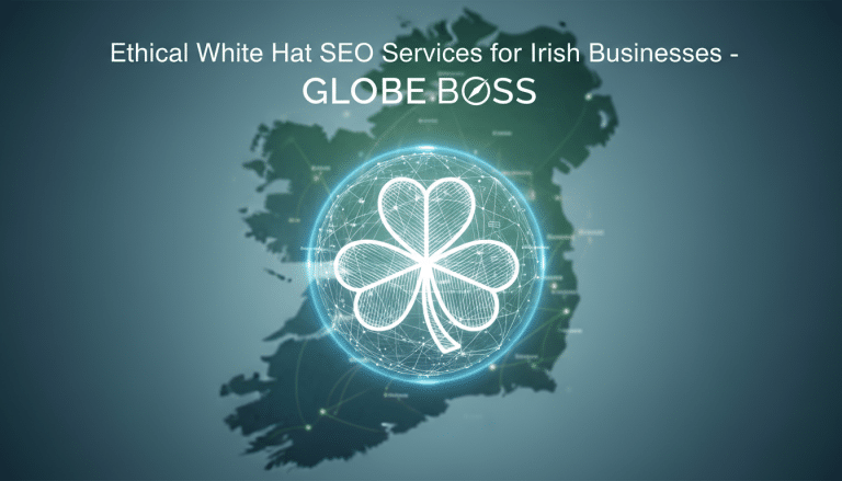Shamrock and Ireland map representing Globe Boss SEO services.