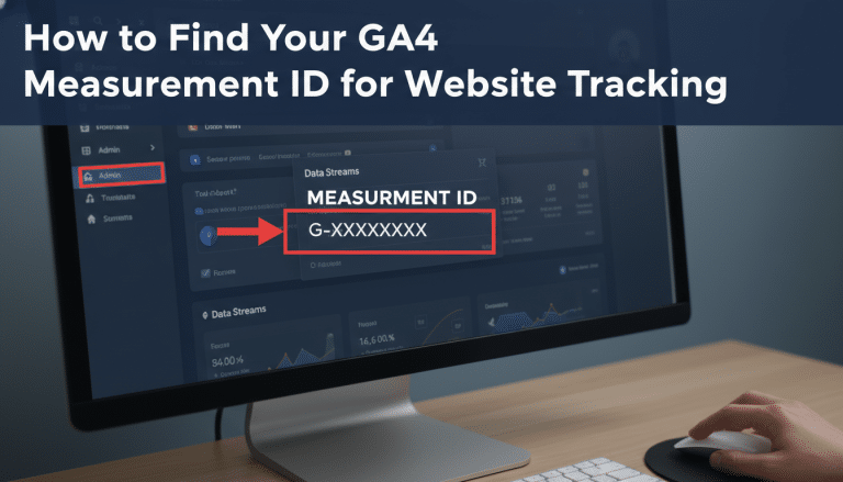 Screenshot showing Google Analytics 4 Measurement ID location.