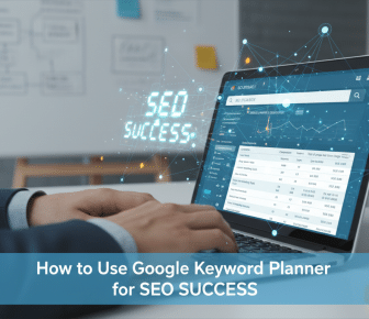 Laptop displaying SEO keyword research for success.