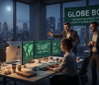 the night we stayed up to launch a global irish