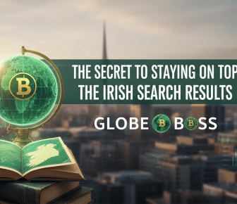 Digital globe, Ireland map, Irish search results SEO success.