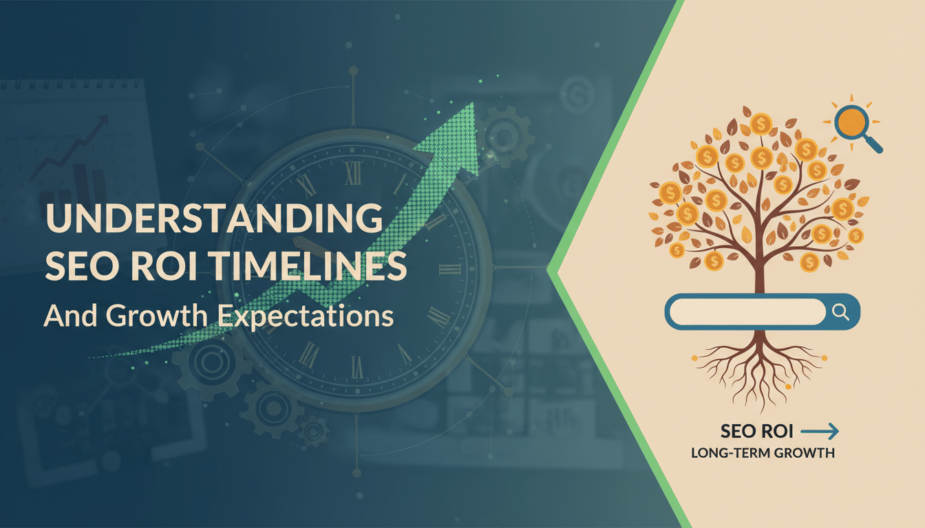 Infographic: SEO ROI timelines, growth, and expectations.