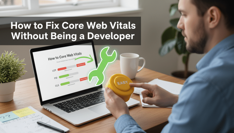 Easy Core Web Vitals fix for non-developers on laptop.