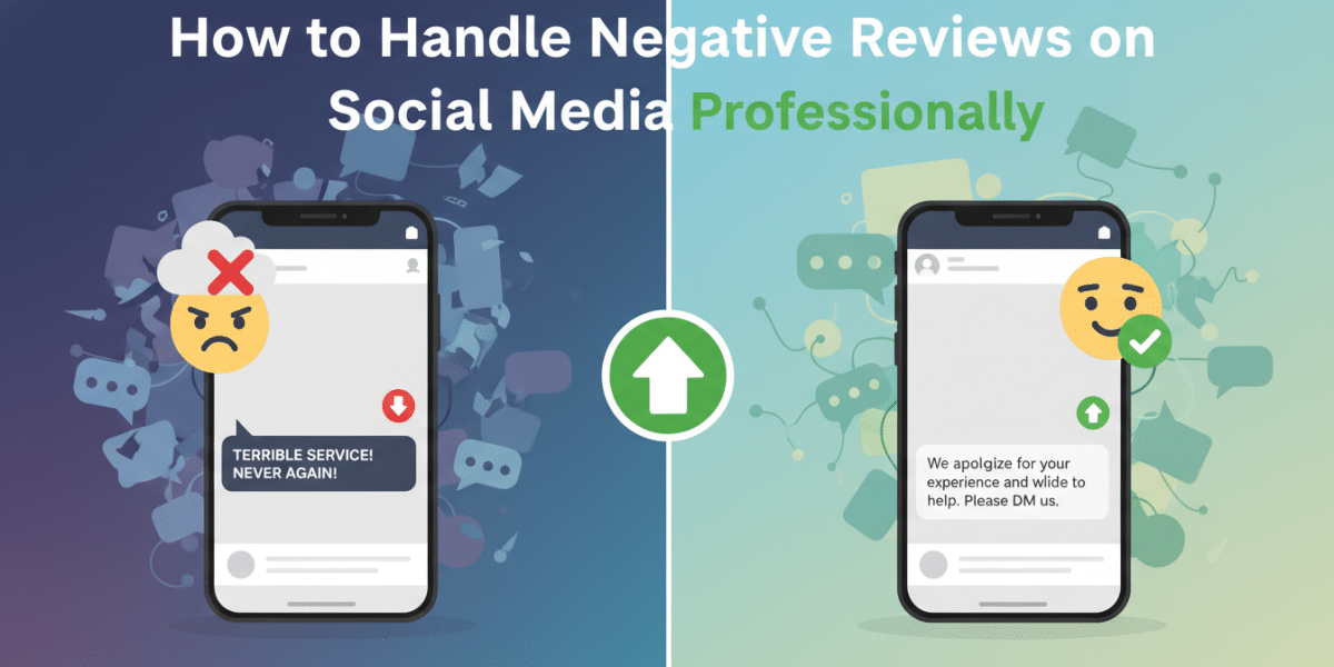 Handling negative social media reviews professionally.