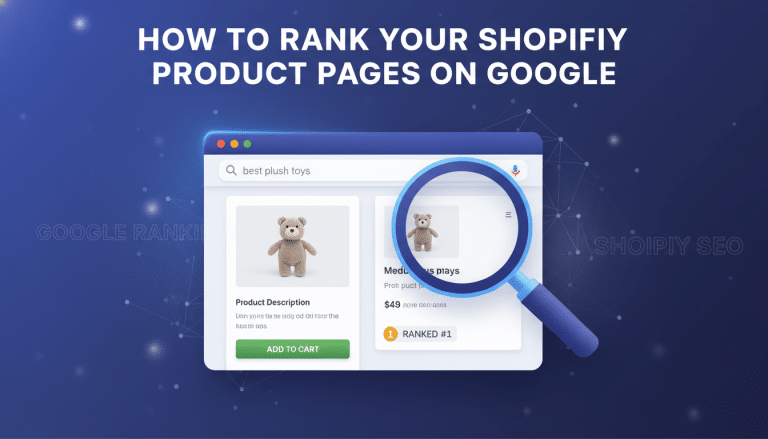 Optimising Shopify product pages for Google ranking SEO.