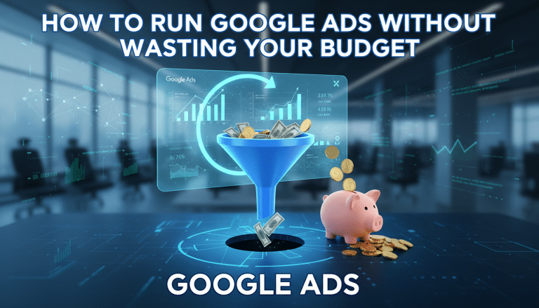 Google Ads budget optimisation: funneling money to a piggy bank.