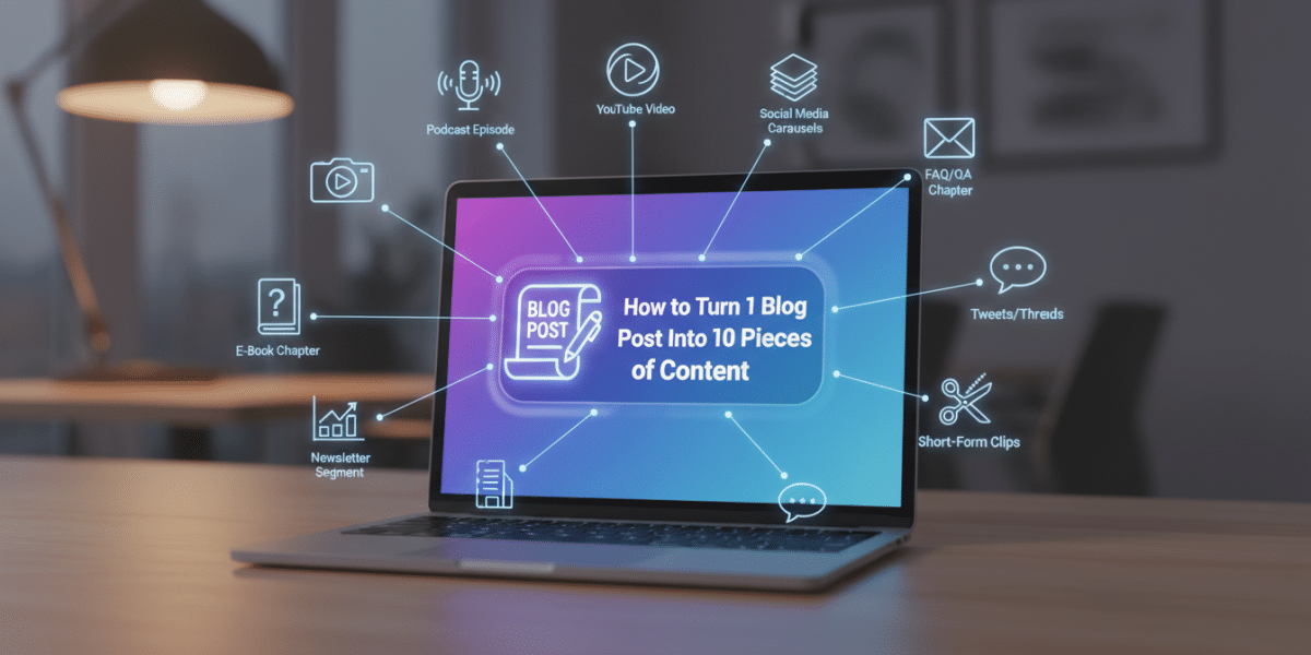 Repurposing content: blog post to multiple digital formats.