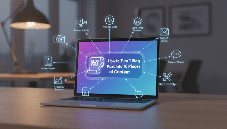 Repurposing content: blog post to multiple digital formats.