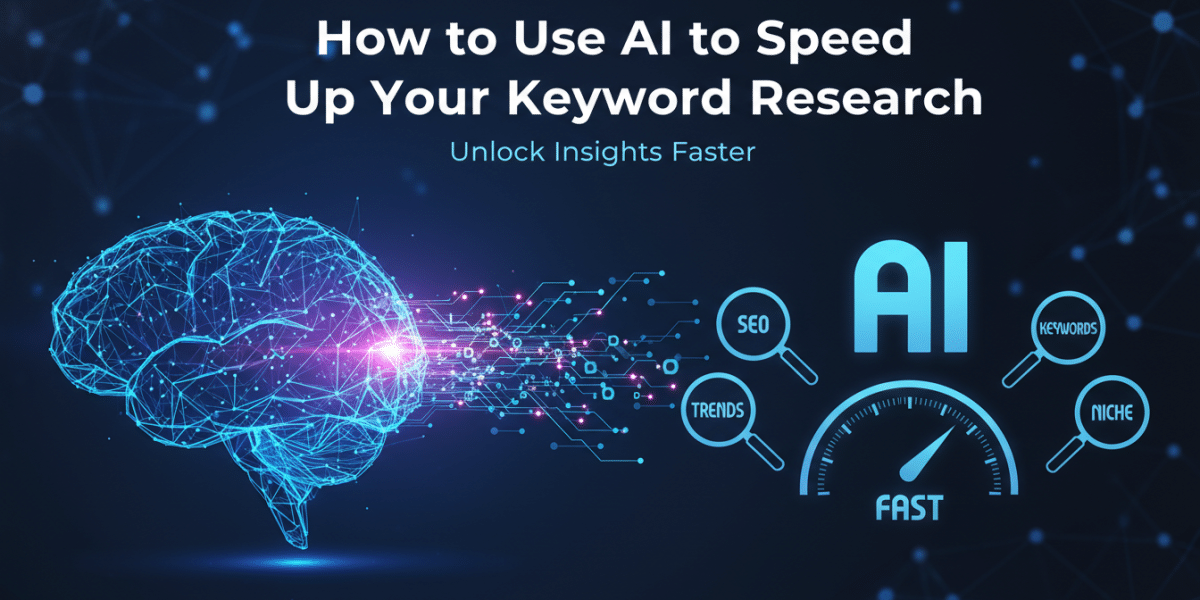 AI speeding up keyword research for SEO insights.