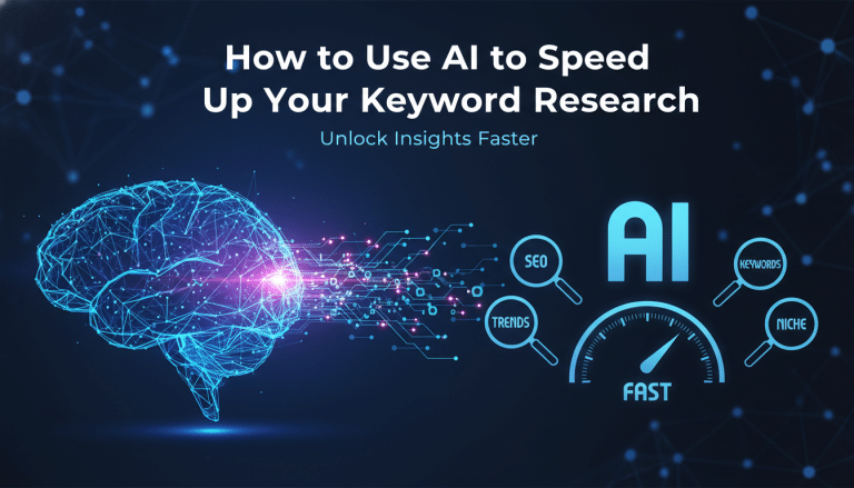 AI speeding up keyword research for SEO insights.