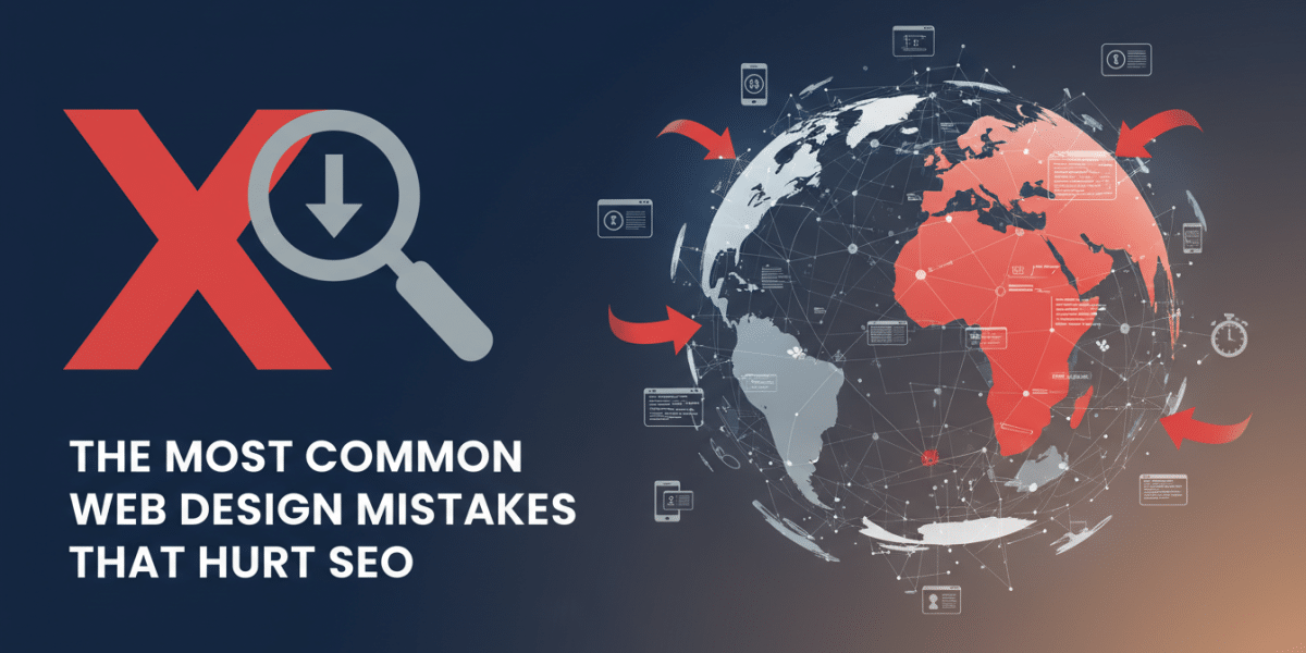 Web design errors negatively impacting global search engine optimisation.