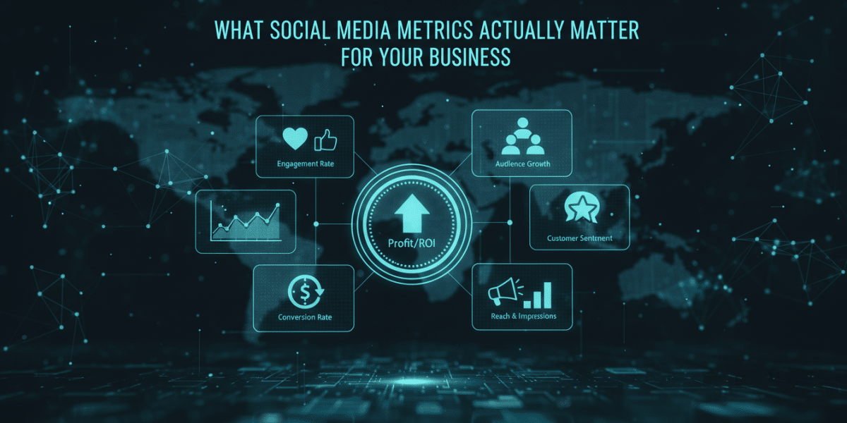 Infographic: essential social media metrics driving business ROI.