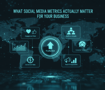 Infographic: essential social media metrics driving business ROI.