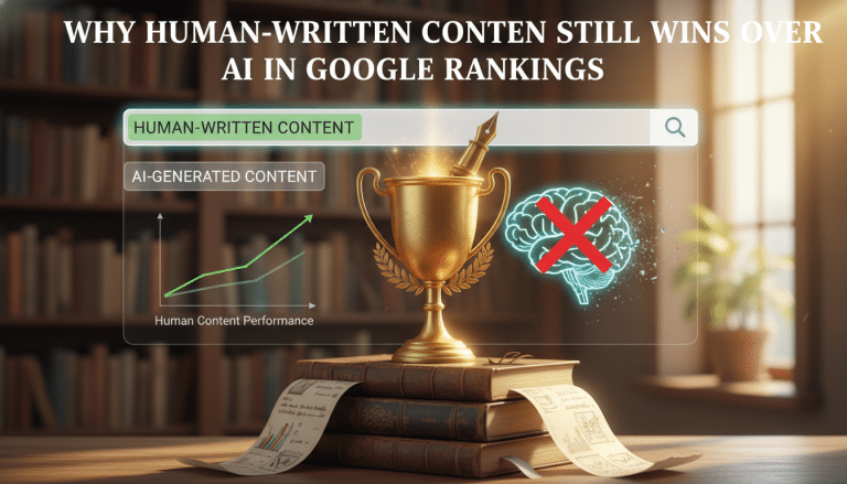 Human-written content wins over AI in Google rankings.
