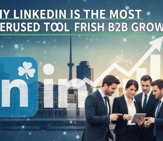 LinkedIn, business people discuss Irish B2B growth strategy.