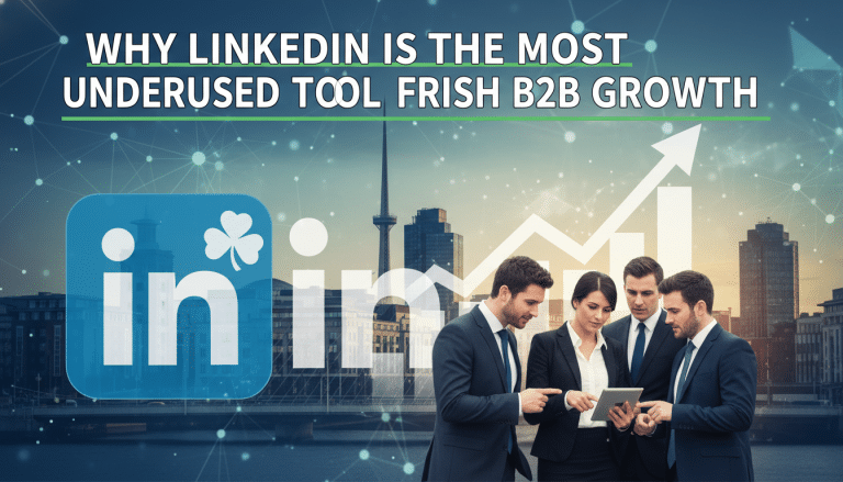 LinkedIn, business people discuss Irish B2B growth strategy.