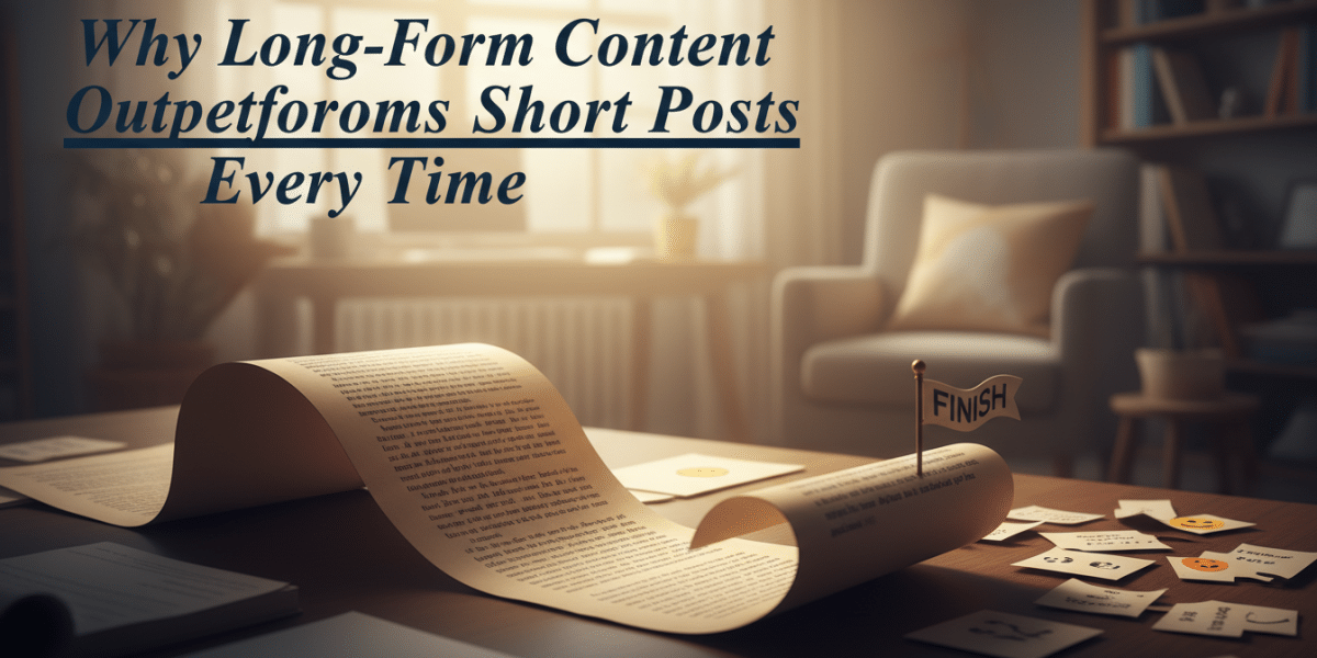 Why long-form content wins over short posts illustration.