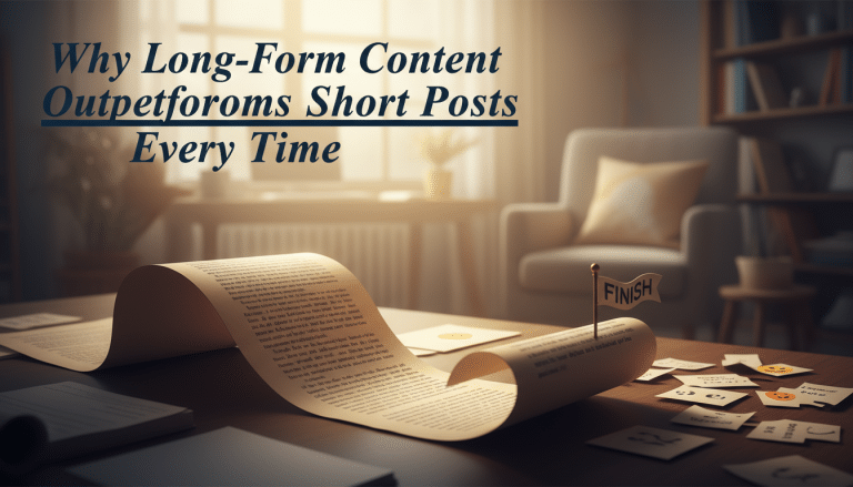 Why long-form content wins over short posts illustration.