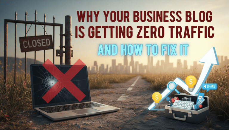 Blog traffic woes: broken laptop, closed gate, and growth solutions.
