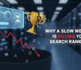 Slow website speed causes search ranking decline and lost success.
