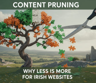 Content pruning Irish flag puzzle tree for website optimisation.