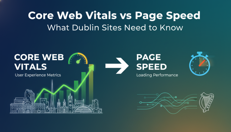 Core Web Vitals vs Page Speed for Dublin sites.