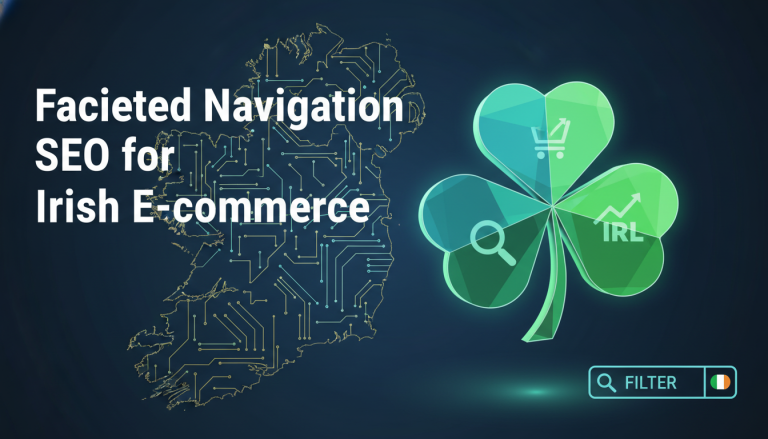 Faceted Navigation SEO for Irish E-commerce with map and clover.