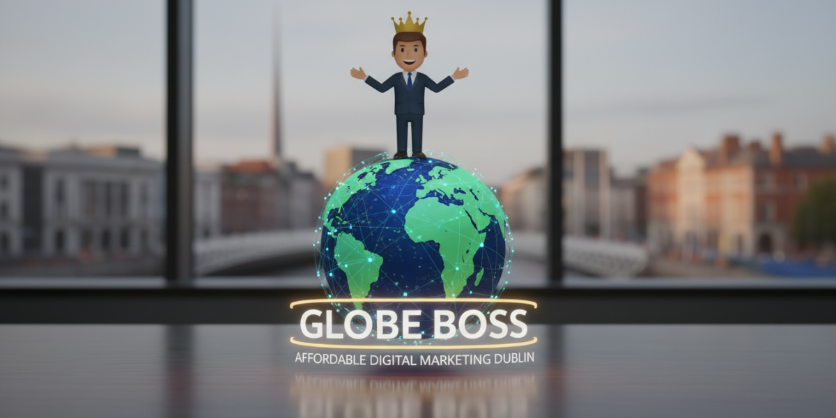Globe Boss affordable digital marketing Dublin logo with crowned businessman