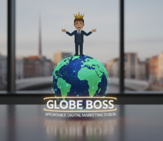 Globe Boss affordable digital marketing Dublin logo with crowned businessman
