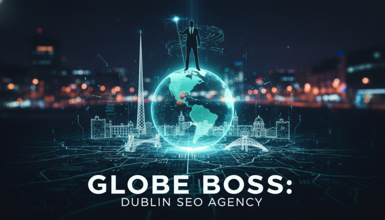 Globe Boss Dublin SEO Agency digital globe cityscape graphic