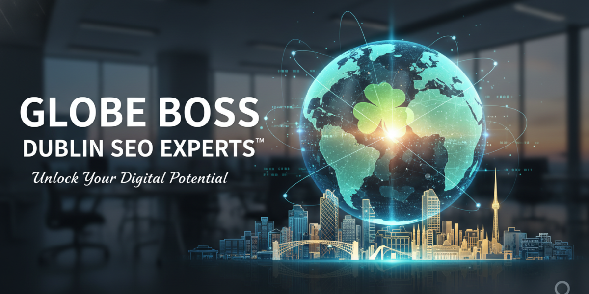 Globe Boss Dublin SEO Experts digital globe shamrock cityscape