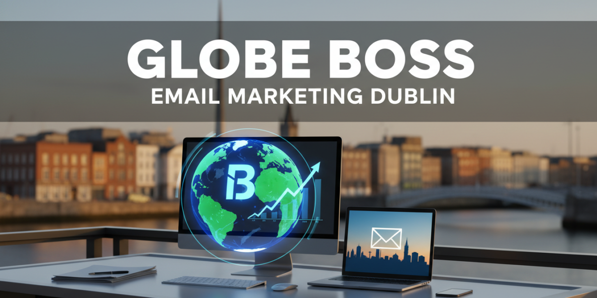 Globe Boss Email Marketing Dublin office with globe and laptop