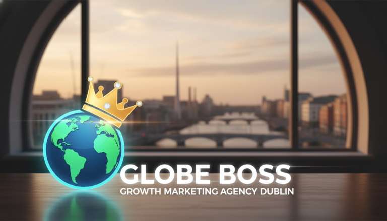 Globe Boss Growth Marketing Agency Dublin logo with cityscape