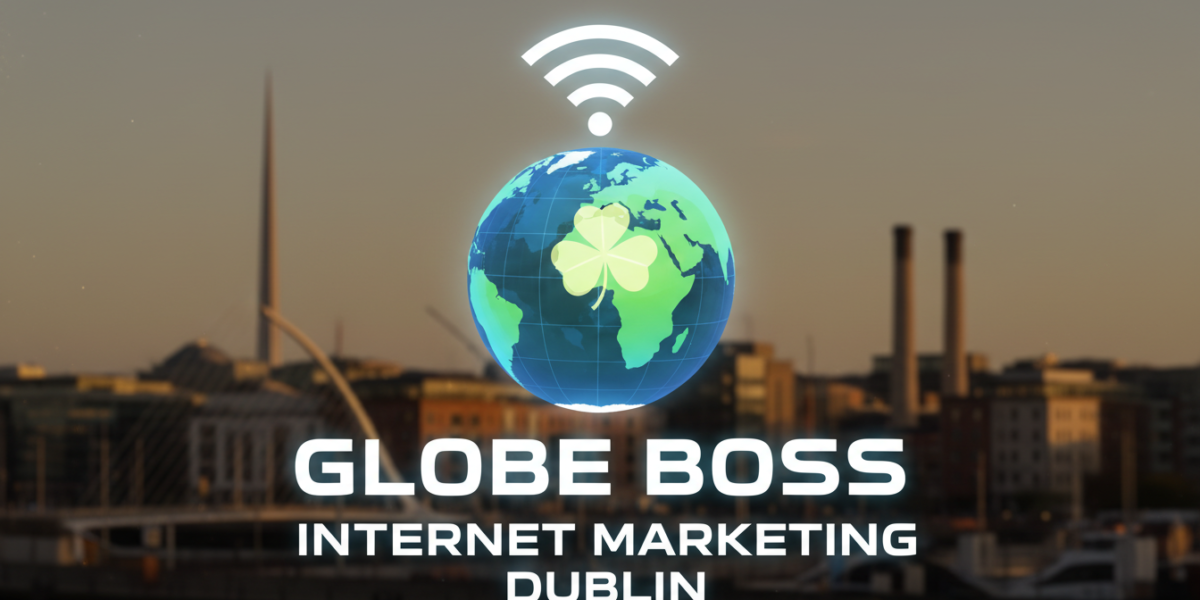 Globe Boss Internet Marketing Dublin logo with shamrock globe
