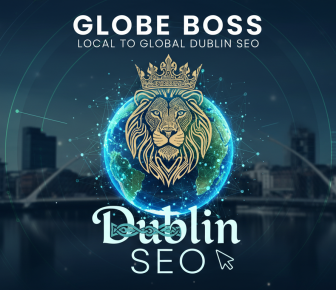 Crowned lion on globe logo for Globe Boss Dublin SEO.