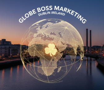 Globe Boss Marketing Dublin Ireland digital globe over River Liffey