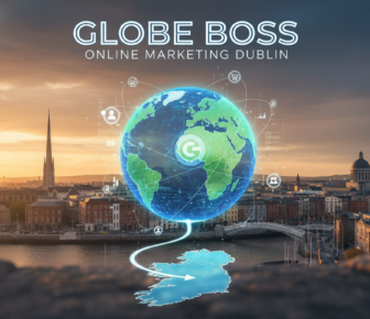 Globe Boss Online Marketing Dublin digital globe over cityscape