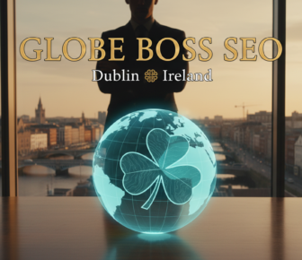 Globe Boss SEO Dublin Ireland holographic globe with shamrock