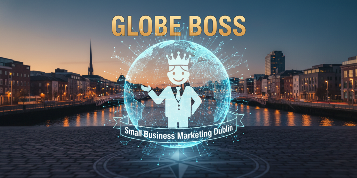 Globe Boss Small Business Marketing Dublin logo with cityscape