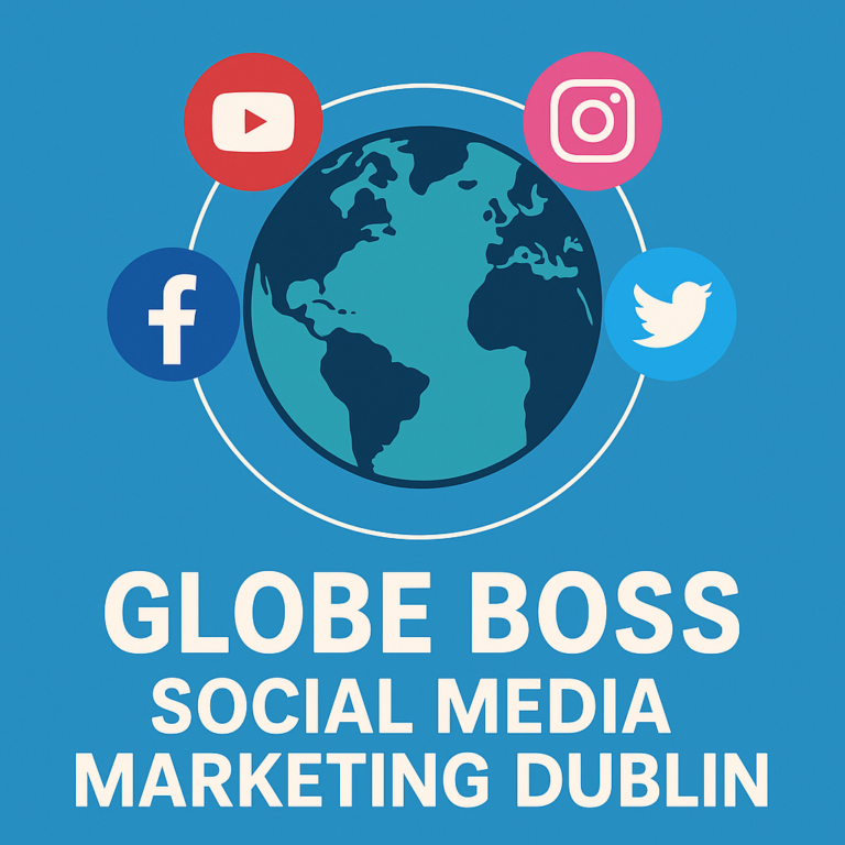 Globe Boss Social Media Marketing Dublin logo with platform icons