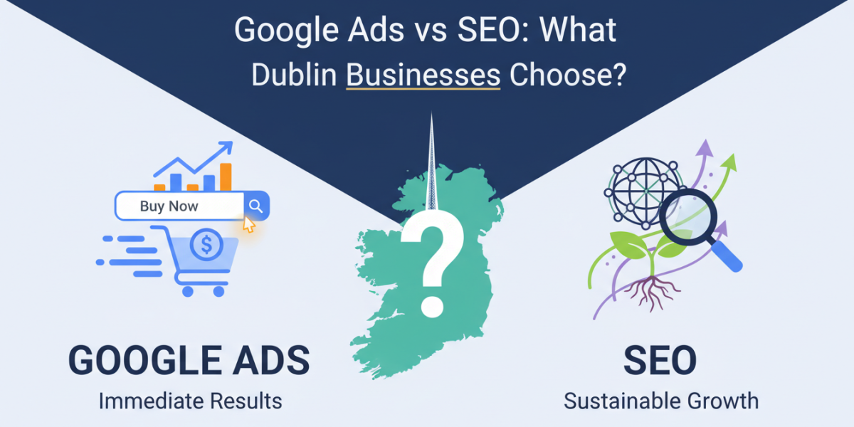 Dublin businesses choose Google Ads or SEO comparison.