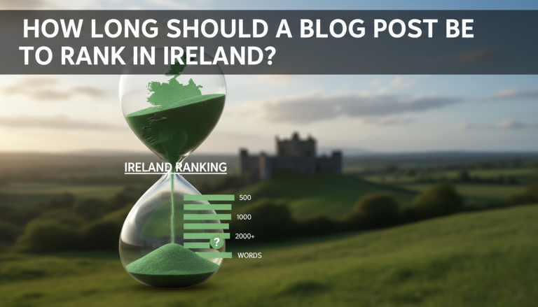 Ireland ranking blog post length guide with hourglass.