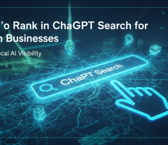 AI search ranking for Dublin businesses on a digital map.
