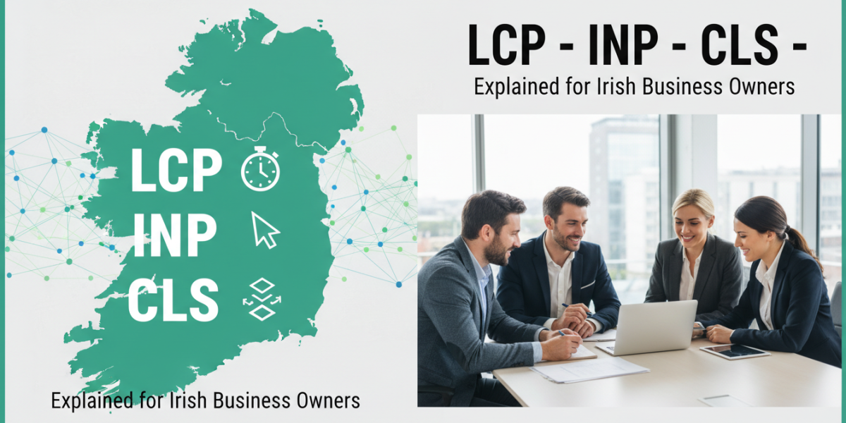 Irish business owners discuss LCP, INP, CLS website metrics.