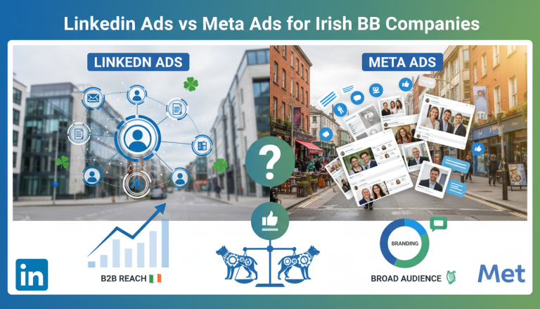 LinkedIn Ads vs Meta Ads for Irish B2B marketing.