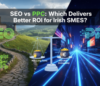 Visual comparison: SEO vs PPC ROI for Irish SMEs.